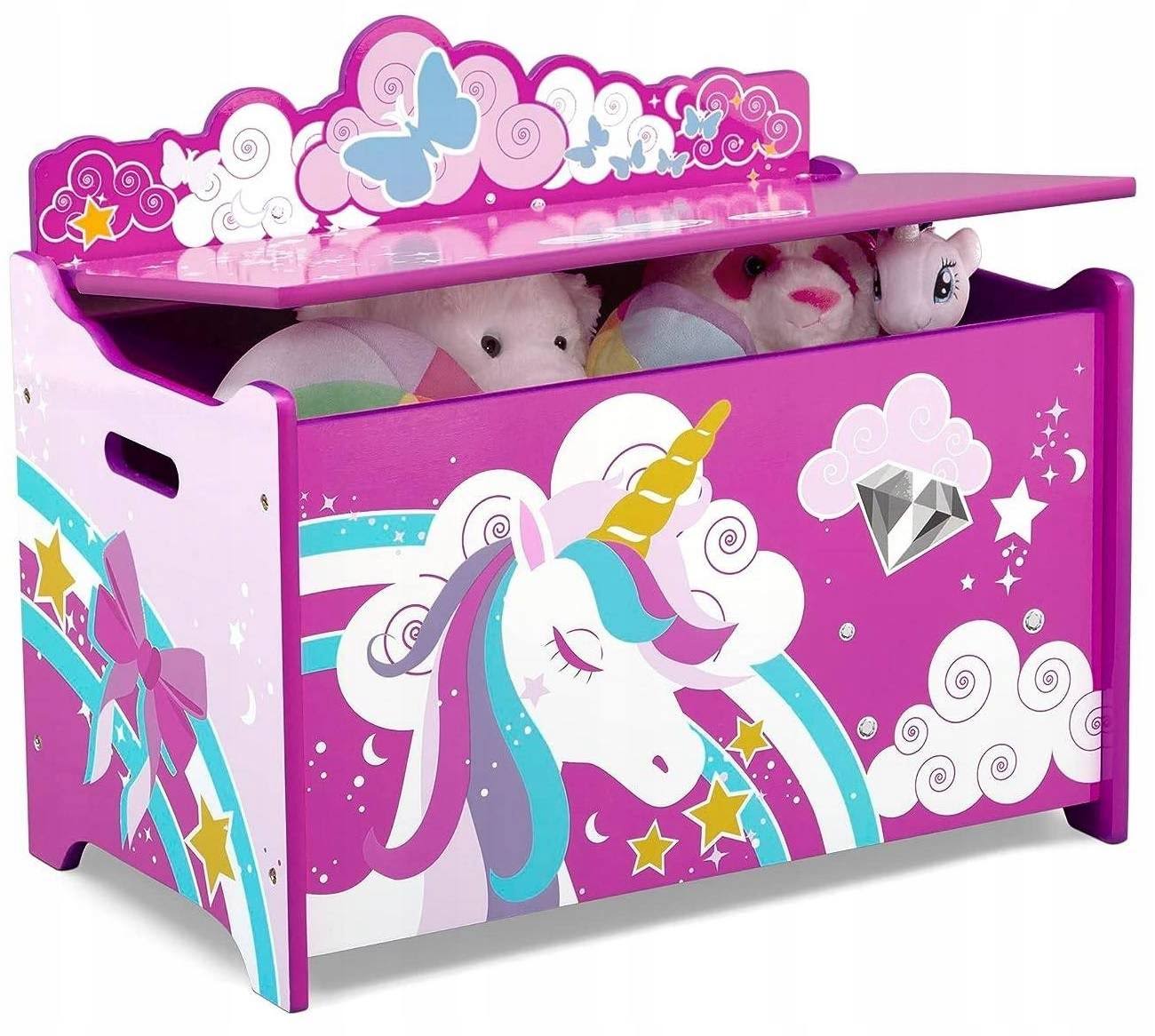 Unicorn Deluxe Toy Box- Greenguard Gold Certified, Pink