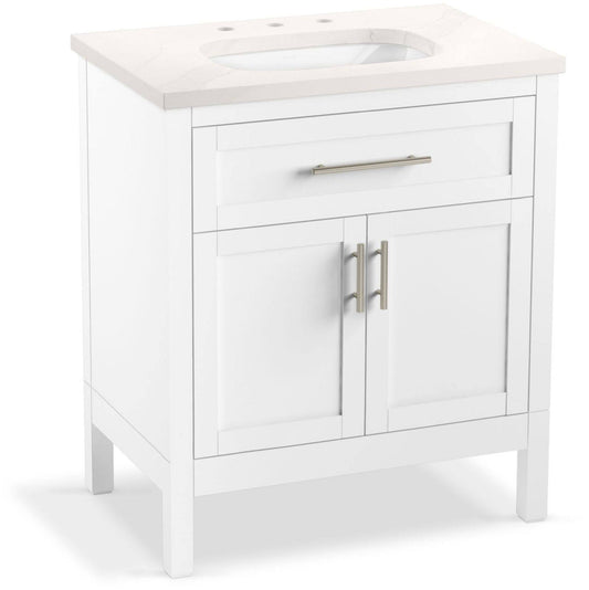 30 Bathroom Vanity Cabinet With Sink And Quartz Top