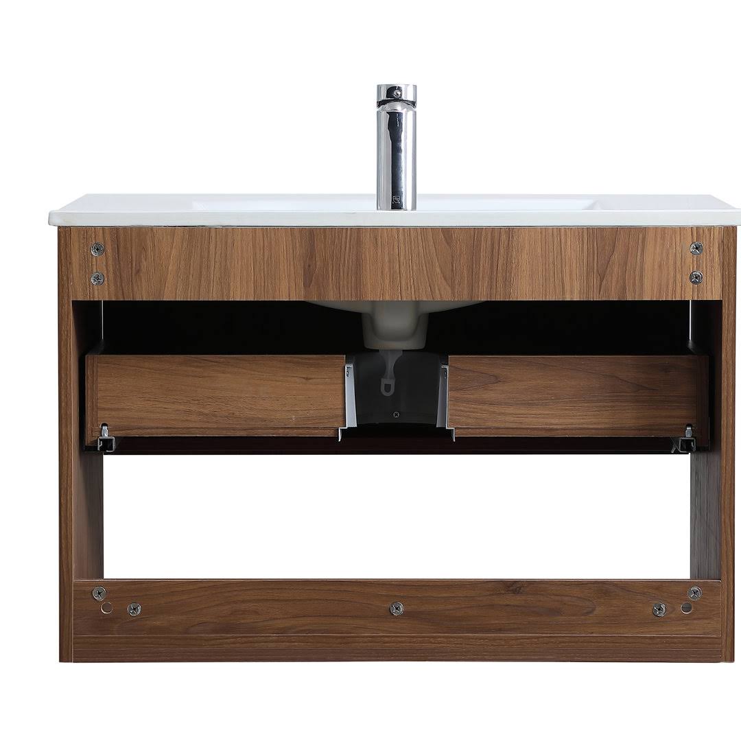 30 Single Bathroom Vanity Set Base Finish: Walnut Brown