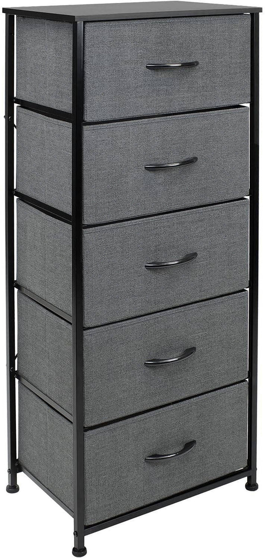 Tall Fabric Storage Dresser ,Greige