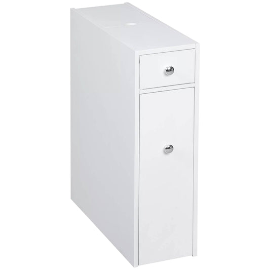 Wooden Narrow Modern Bathroom Furniture Cabinet White