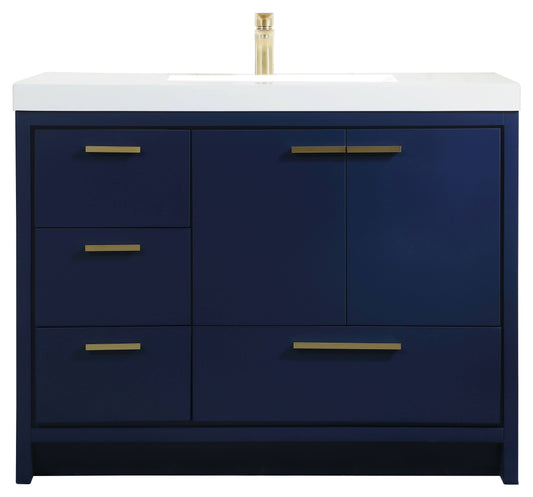 Wyatt 42 Inch Single Bathroom Vanity In Blue