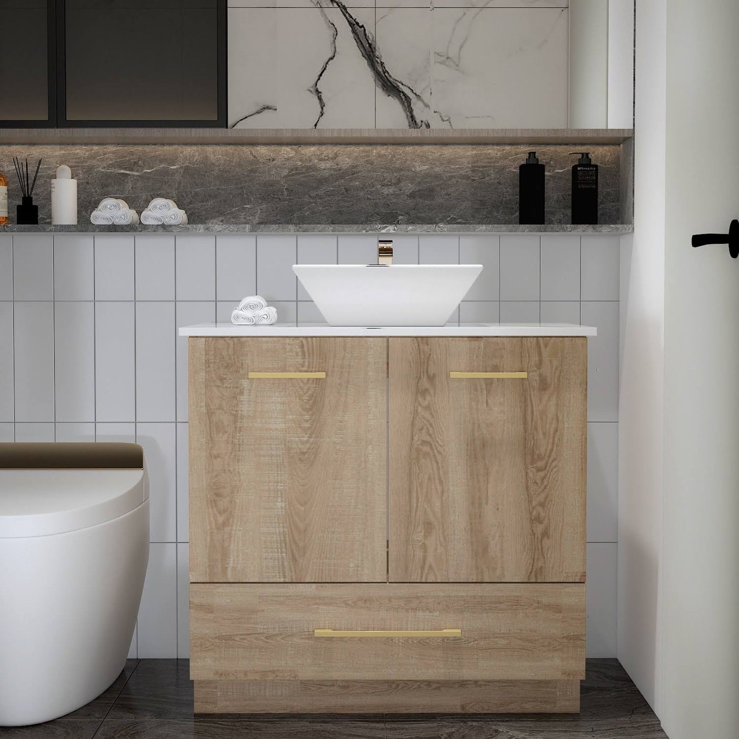 29 Single Bathroom Vanity Set - Oak