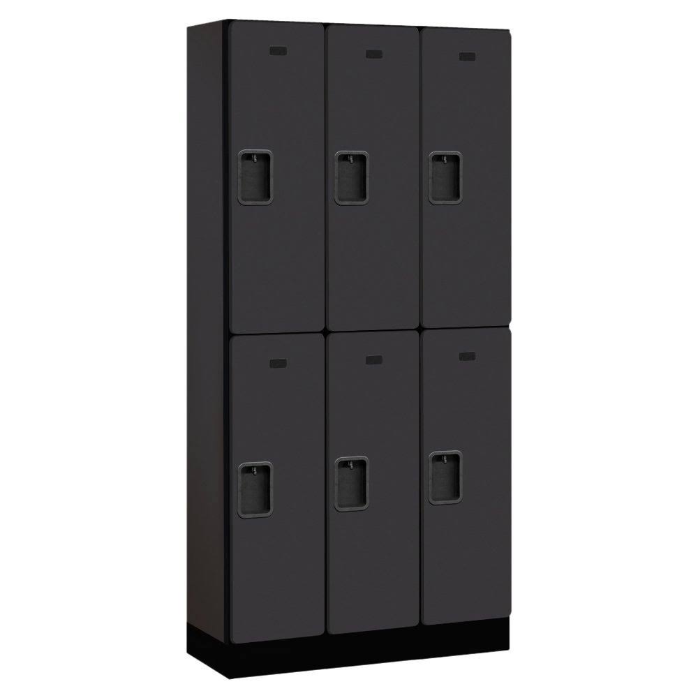 12 Wide Double Tier Designer Wood Locker - 3 Wide - 6 Feet High - 15 Inches Deep - Mahogany