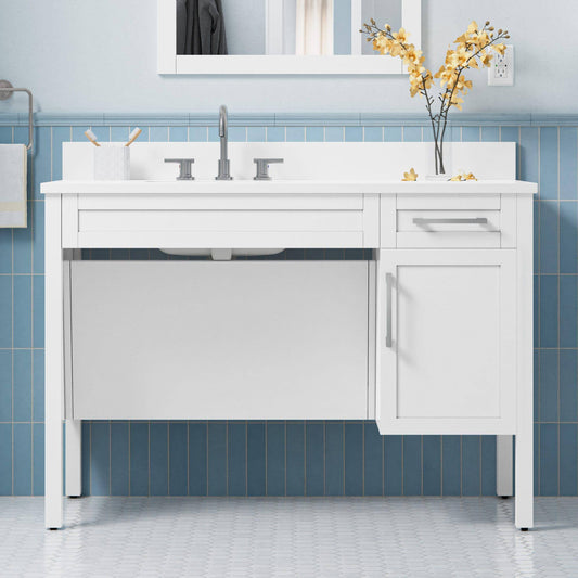 + Roth Rowan Ada 48-In White Undermount Single Sink Bathroom Vanity With White Engineered Stone Top | 1815va-48-201