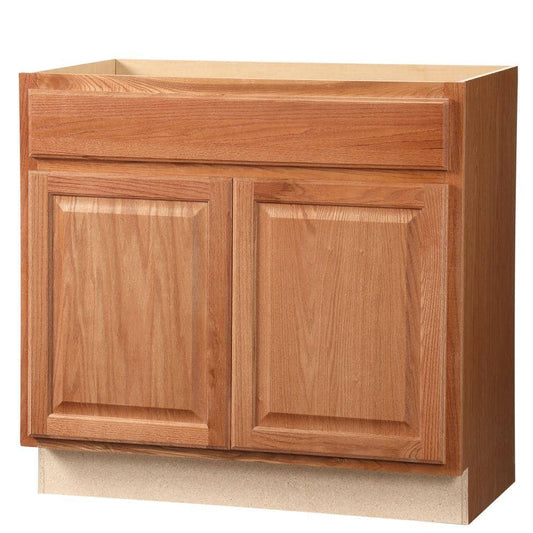 Vanity Cabinet, Sink Base, Oak, 36-In.