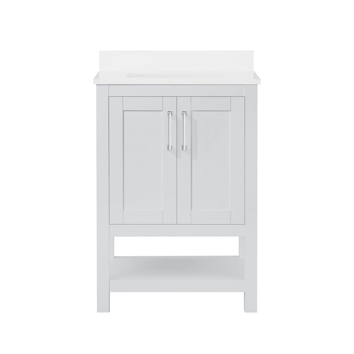 Vegas 24 In W X 19 In D Freestanding Bathroom Vanity With Sink - Pure White