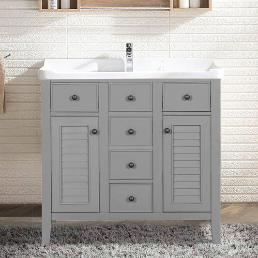 35 Single Bathroom Vanity Base Only Magiccactus Base Finish: White