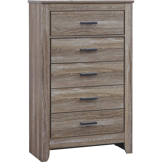 Zelen 5 Drawer Wood Chest In Brown - B248-46