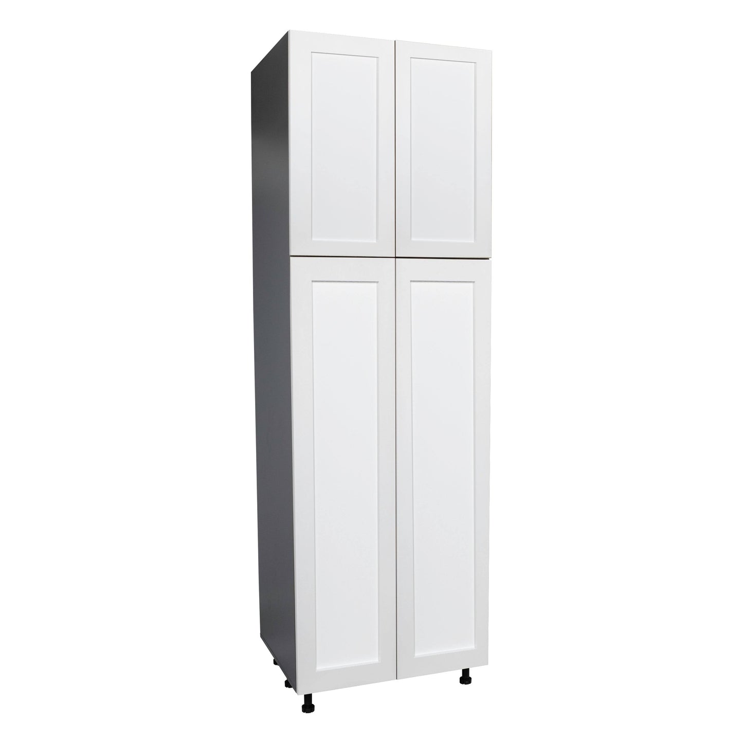 24 X 96 Utility Cabinet-Four Door-With Shaker White Matte Door