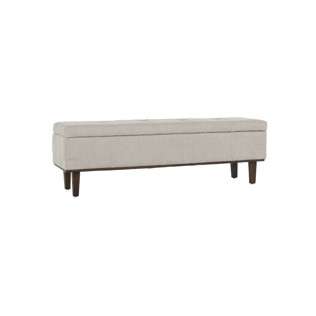 Upholstered Flip Top Storage Bench  Color: French Beige Basketweave