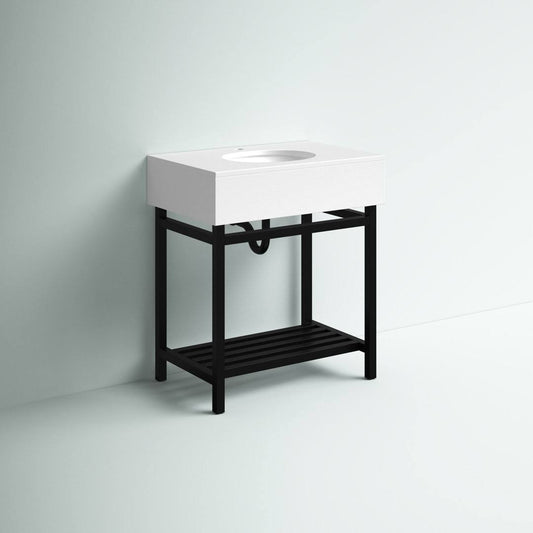 30 Single Bathroom Vanity Set Steelside Base Finish: Shadow Black