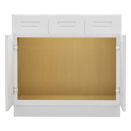 2-Drawers 42 In.W X 21 In.D X 34.5 In.H Bath Vanity Cabinet Without Top - Raised Panel White