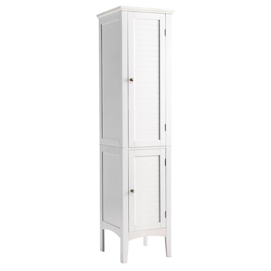 Tall Freestanding Bathroom Storage Cabinet With 5-Tier&2 Doors For Living Room&Bathroom