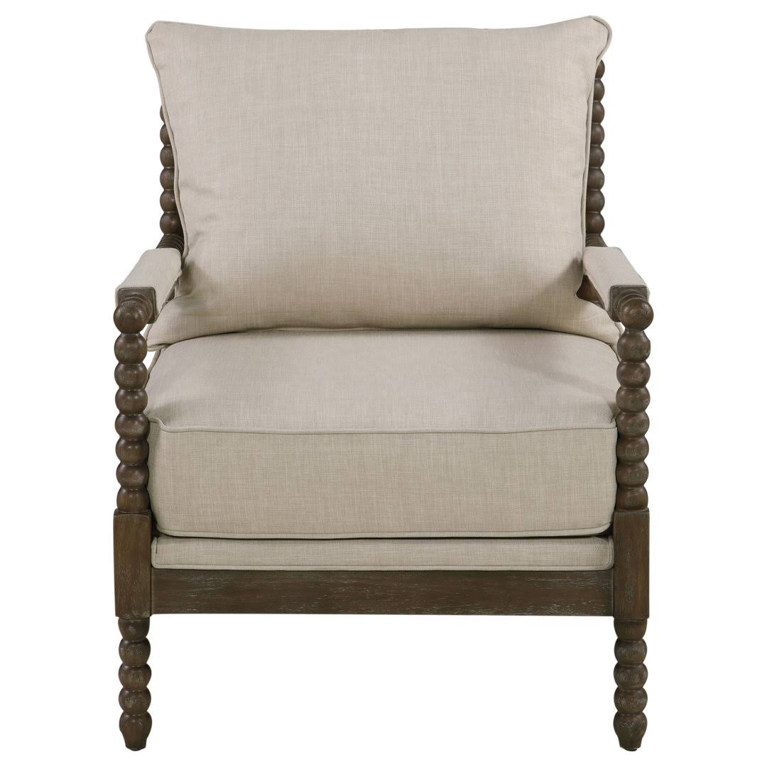 Upholstered Armchair Leg Color: Natural, Upholstery Color: Beige