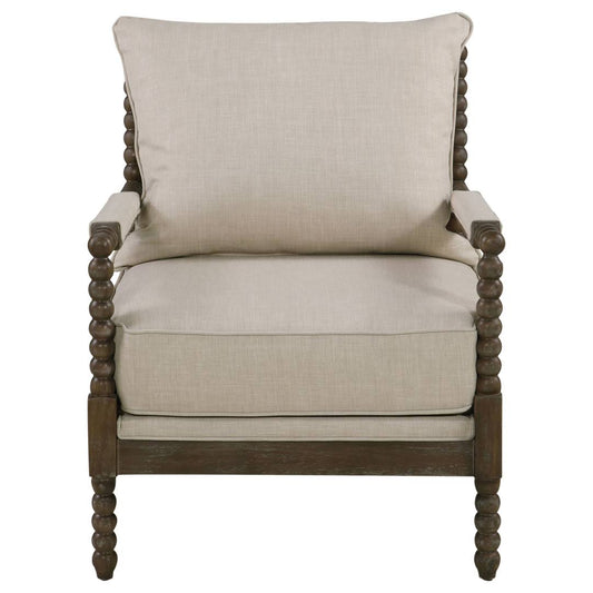 Upholstered Armchair Leg Color: Natural, Upholstery Color: Beige