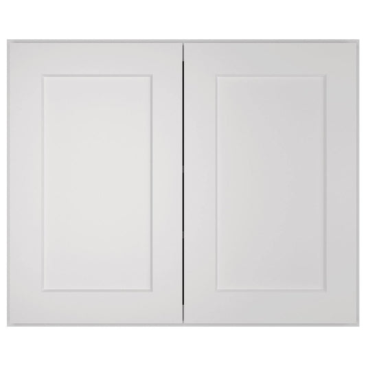 33-In W X 24-In D X 12-In H In Shaker White Plywood Wall Bridge Kitchen Cabinet With 2 Doors