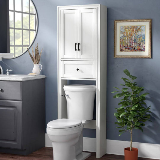 22 W X 72 H X 11 D Free-Standing Over-The-Toilet Storage  Finish: White