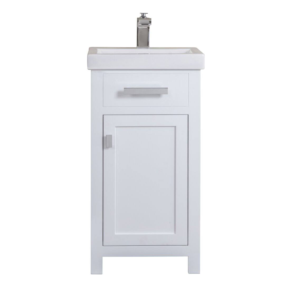 18 Single Bathroom Vanity Set Base Finish: White