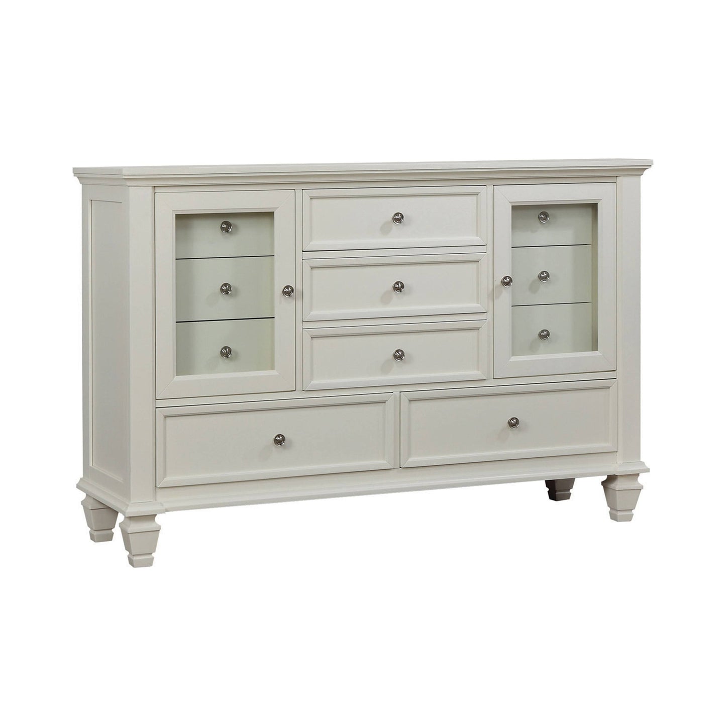 201303 Sandy Beach White 11 Drawer Dresser