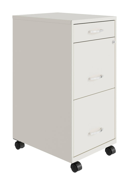 18in Deep 3 Drawer Mobile File Cabinet Classic Blue