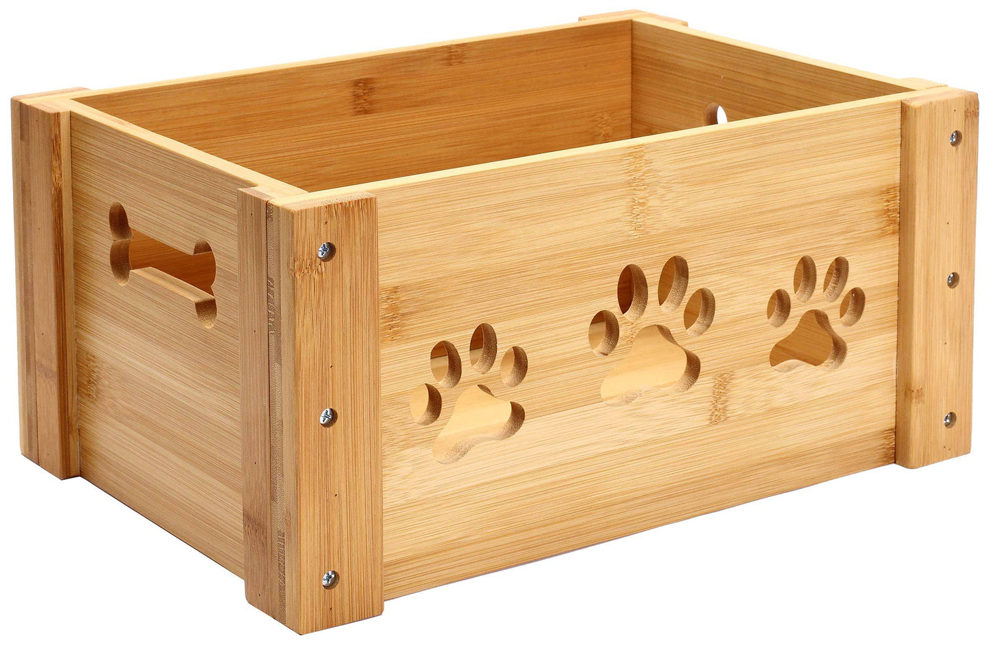 Wooden Dog Toy Box, Pet Food Box Wooden Storage Crates,Suitable For Storing Cat And Dog Toys, Dog Clothes, Pet Snacks And Pet