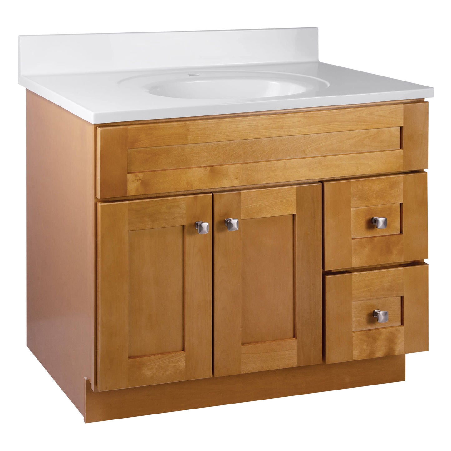 Vanity With Cultured Marble Top In Modern Birch, 37-In