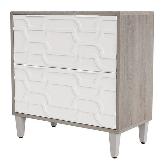 2-Drawer White Gray 15.75 In. H X 31.5 In. W X 31.5 In. D Wood Lateral File Cabinet A4/Letter/Legal Size