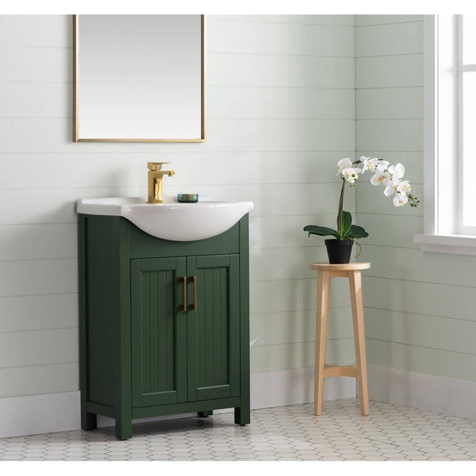 24 W Single Bathroom Vanity Set  Base Finish: Muir Green