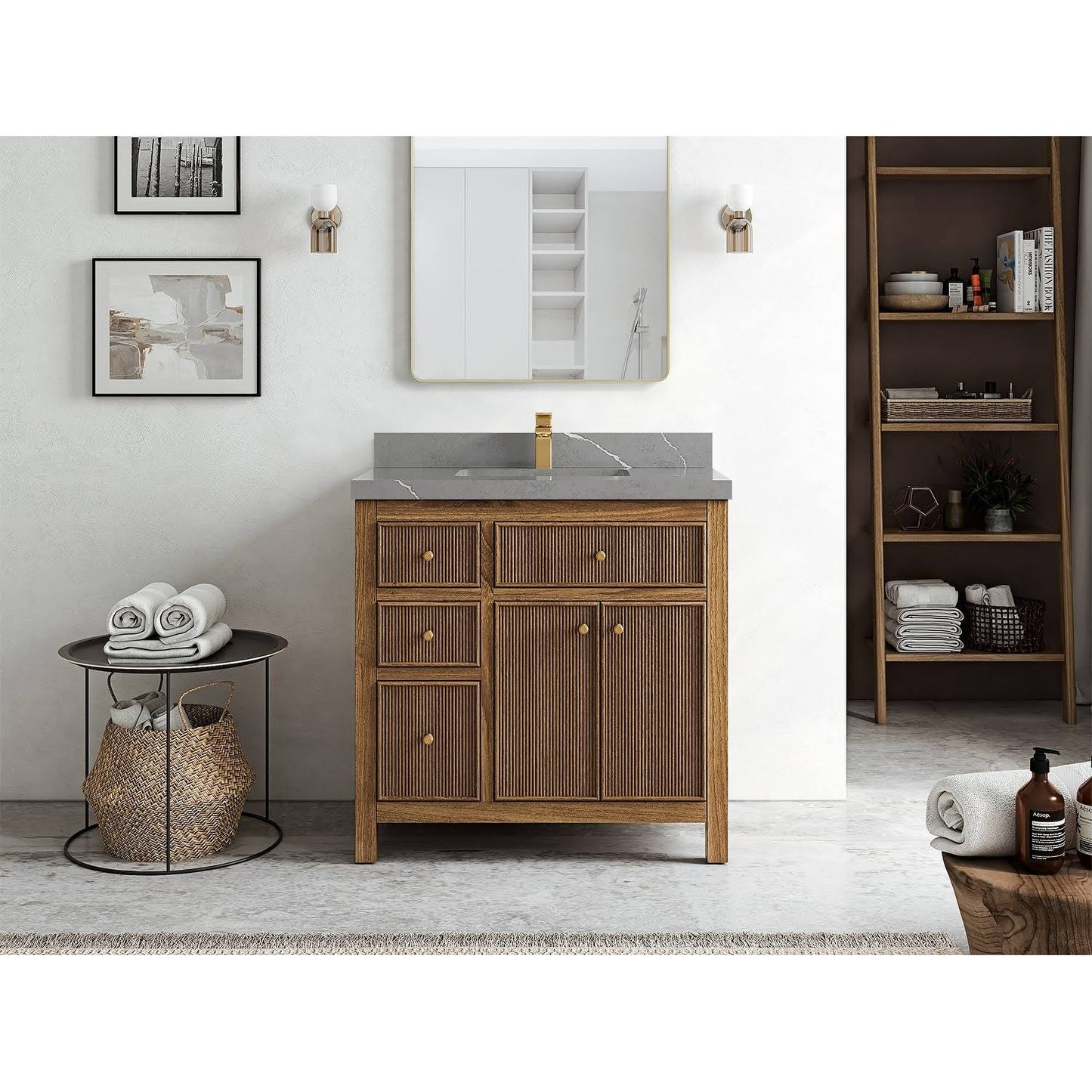 Teak 36 Single Bathroom Vanity Set Willow Collections