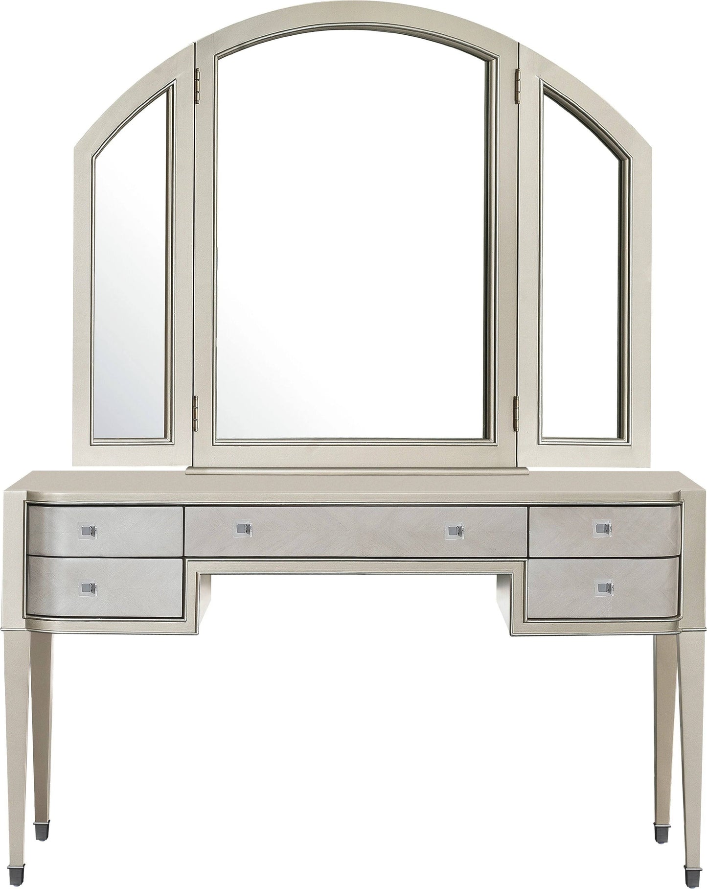 Zoey Silver 5 Drawer Vanity Dressing Table