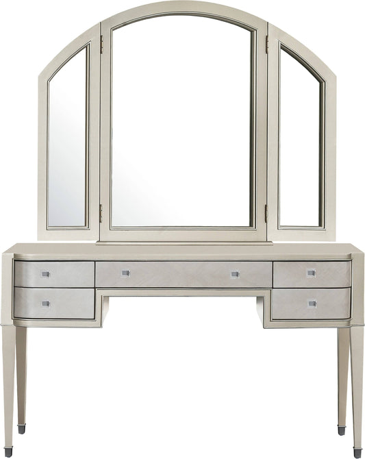 Zoey Silver 5 Drawer Vanity Dressing Table