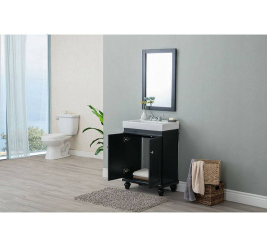 24 Single Bathroom Vanity Set  Base Finish: Matte White