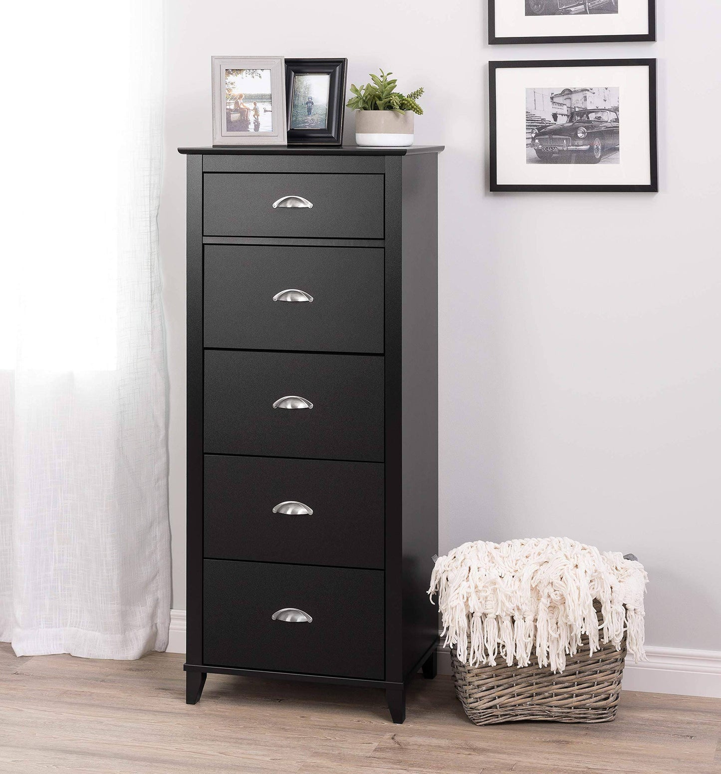 Yaletown 5-Drawer Tall Chest, White