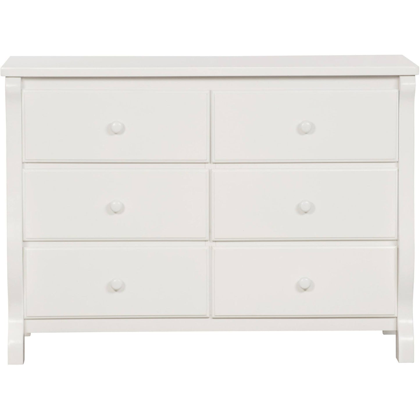 Universal 6 Drawer Dresser With Interlocking Drawers - White