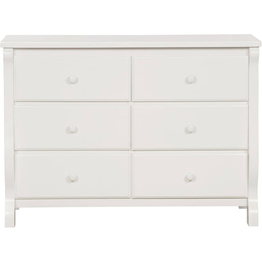 Universal 6 Drawer Dresser With Interlocking Drawers - White