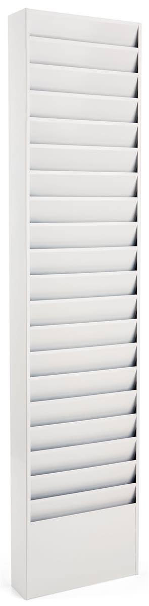 20-Tiered Wall File Holder, Fits Letter Sizes, Steel - White