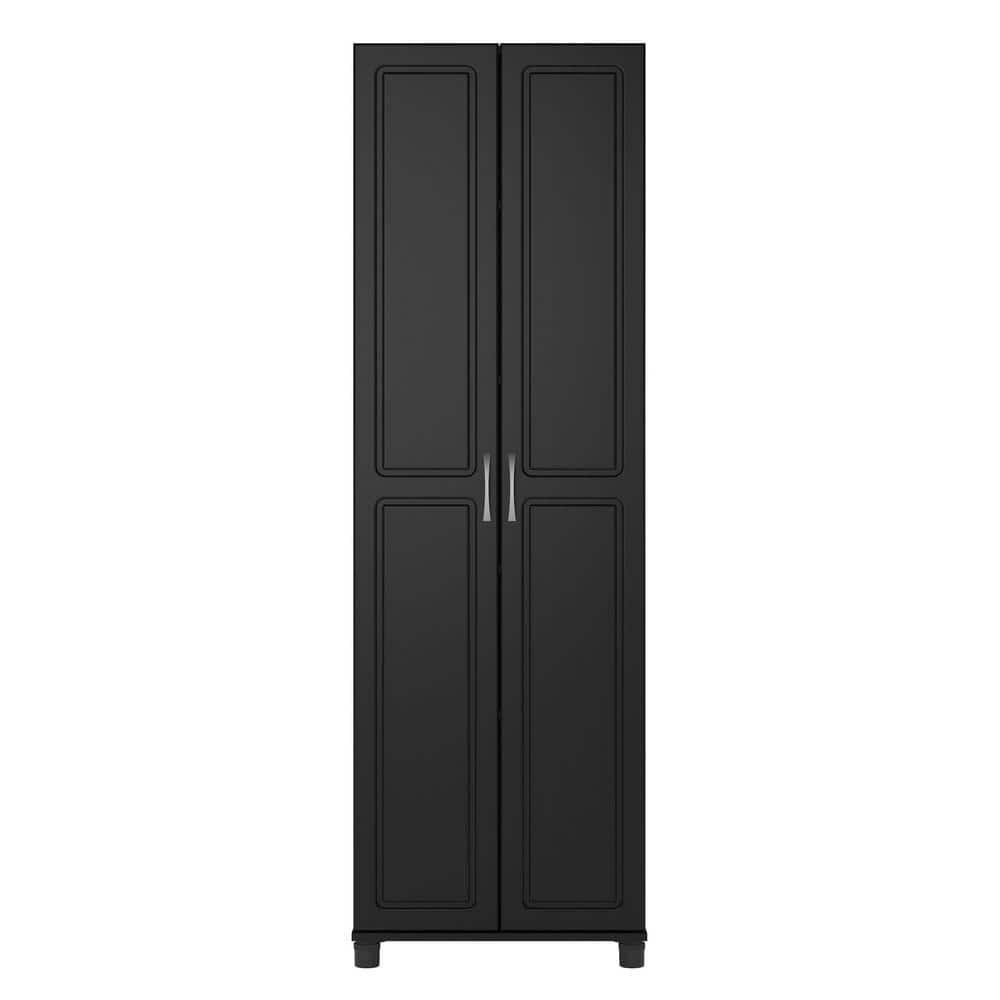 24 In. Obsidian Black Utility Storage Cabinet.