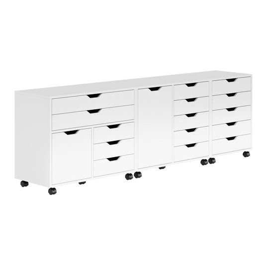 3-Pc Storage Cabinet Set, White –  Wood 10369