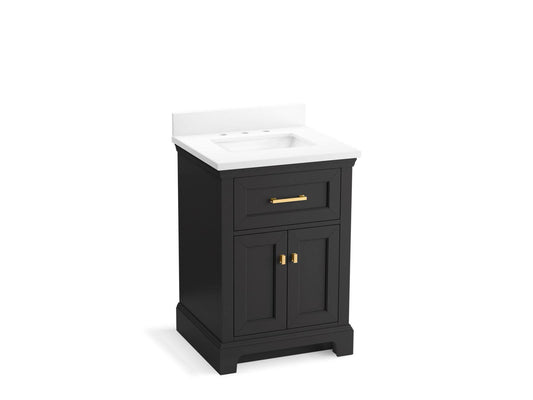 24 Bathroom Vanity Cabinet With Sink And Quartz Top, Tidal Blue