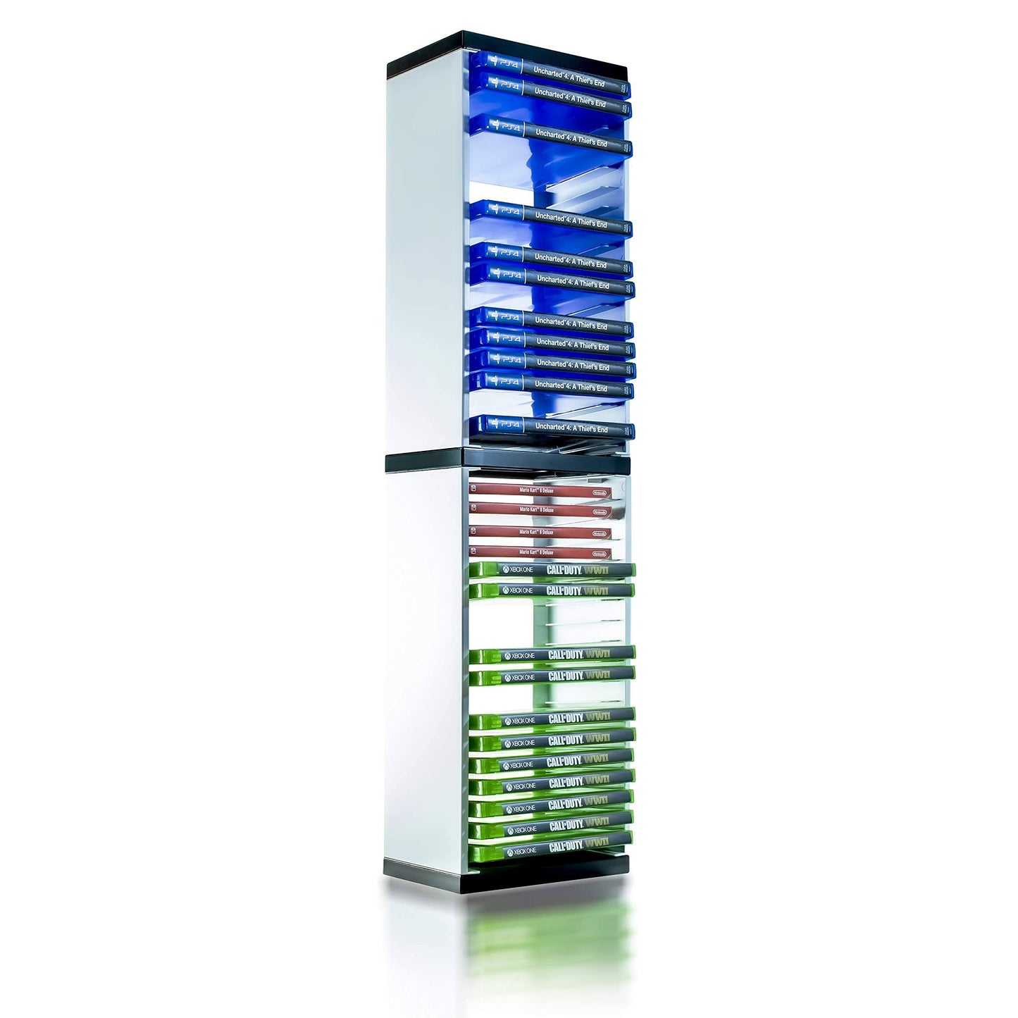 Universal Game Storage Tower – Stores 36 Game Or Blu-Ray Disks – Game Holder Rack For Ps4, Ps5, Xbox One, Xbox Series X/S, Nintendo Switch Games