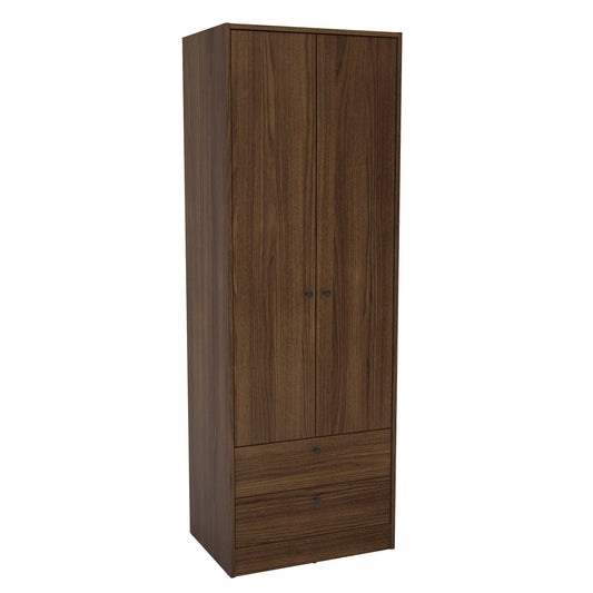 2 Door And 2 Drawer Wardrobe Dark Brown - Polifurniture