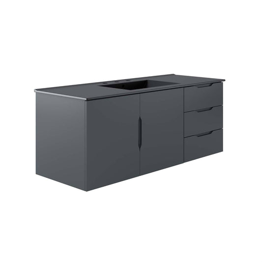 Vitality 48 Single Sink Bathroom Vanity Gray Black