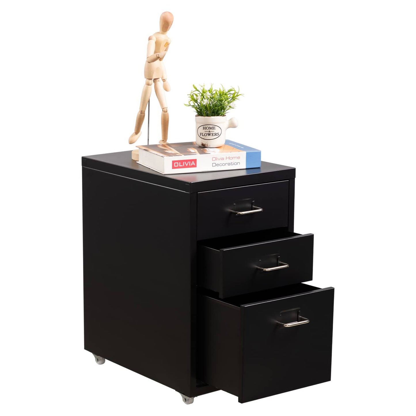 3-Drawer Mobile Classification Storage Cabinet, Under Desk For A4 Mini File Cabinet, Mobile File Cabinet With Wheels For Home And Office,