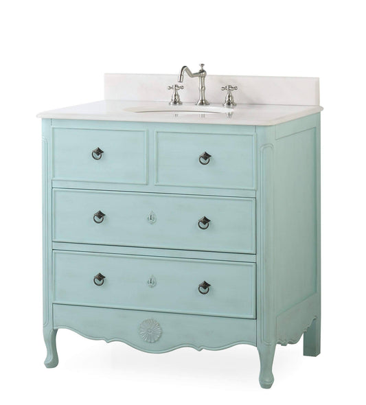 34 Benton Collection Vintage Blue Daleville Bathroom Sink Vanity