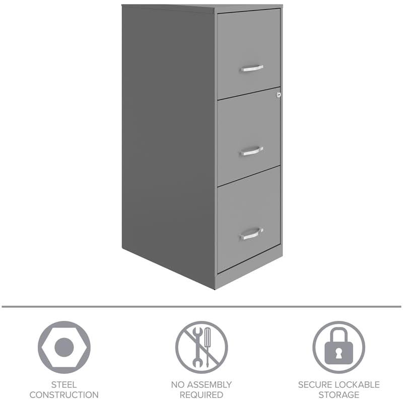 18 3 Drawer Vertical File Cabinet In Pearl White