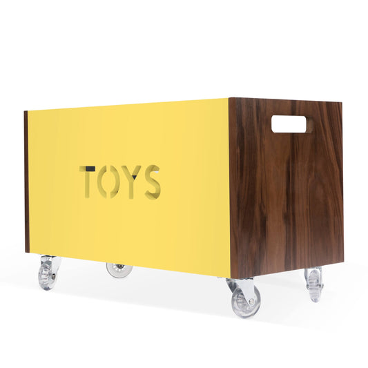 Yeye Toy Box Chest On Casters, Birch / Gray