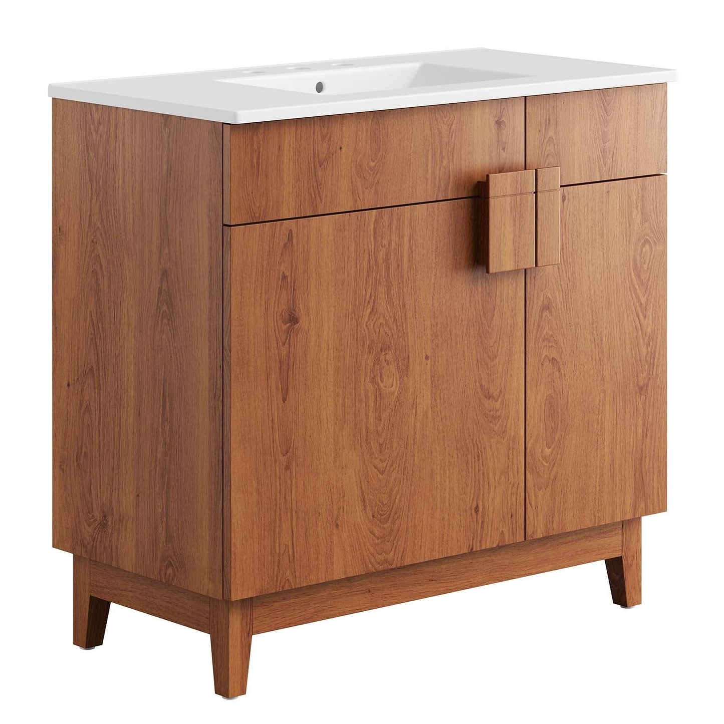 24 Bathroom Vanity White Walnut