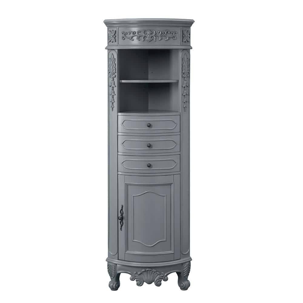 Winslow 22 In. W X 14 In. D X 67.5 In. H Single Door Linen Cabinet In Antique Gray