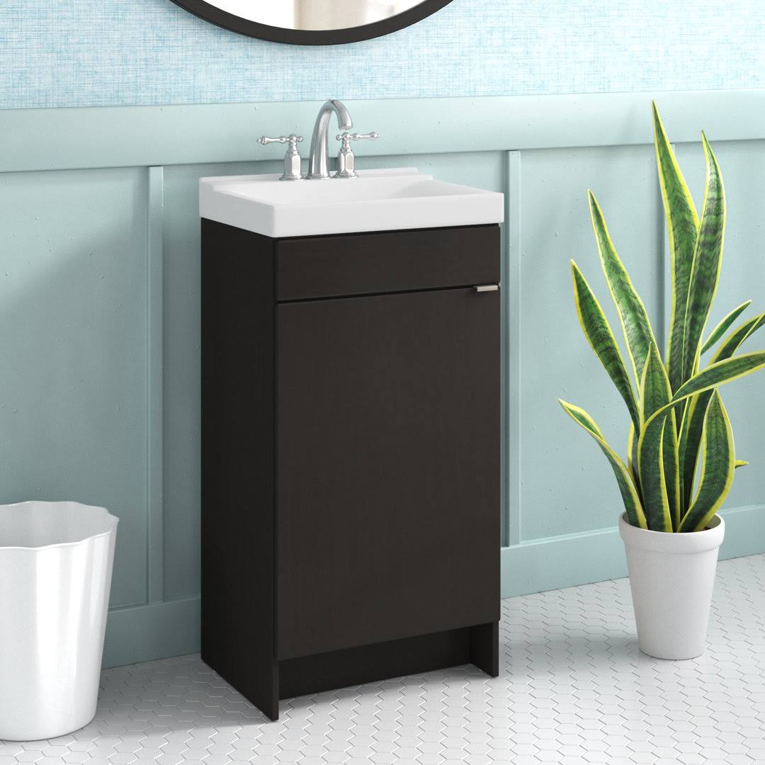 Teak 17 Single Bathroom Vanity Set Wade Logan Base Finish: Sable